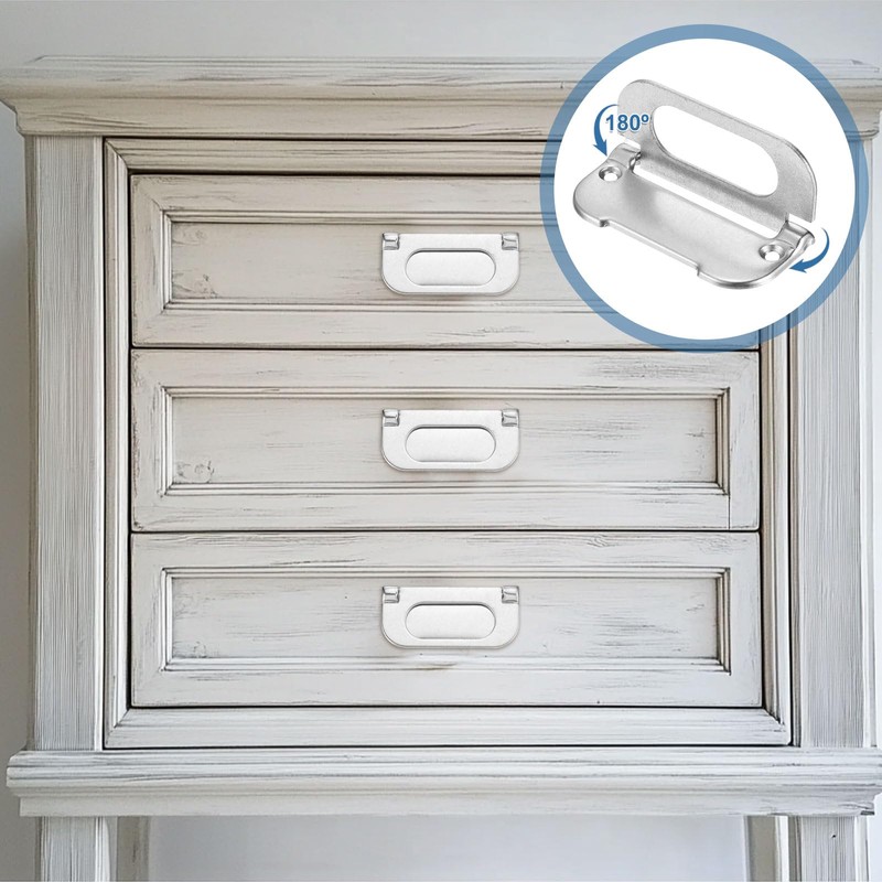 PATIKIL Recessed Pull Door Handle, 4 Pack Invisible Flush Pull