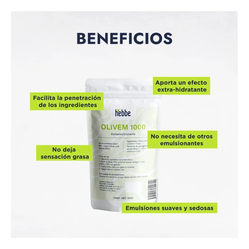 Olivem 1000, Auto-emulsionante Cosmético Cosmos Cremas 100g Mixta
