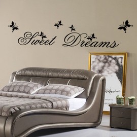 ufengke Wall Tattoo Sayings Simple Sweet Dreams Words Large Decorative Wall Stickers Removable DIY Vinyl Wall Stickers for Living Room, Bedroom, Family