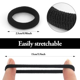 150 Pieces Small Hair Bands,Baby Hair Bands,Small Elastic Hair Bands,Black Hair Bobbles,Mini Seamless Girls Hairbands Hair Ties, Ponytail Holders, Hair Accessories for Girls Kids Baby(Black)