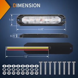 Nilight 6LED Emergency Strobe Lights 4PCS Ultra Slim Surface Mount Hazard Caution Light bar 12-24V Sync Feature Warning Flashing kit for Truck Car Vehicle ATV SUV UTV Purple