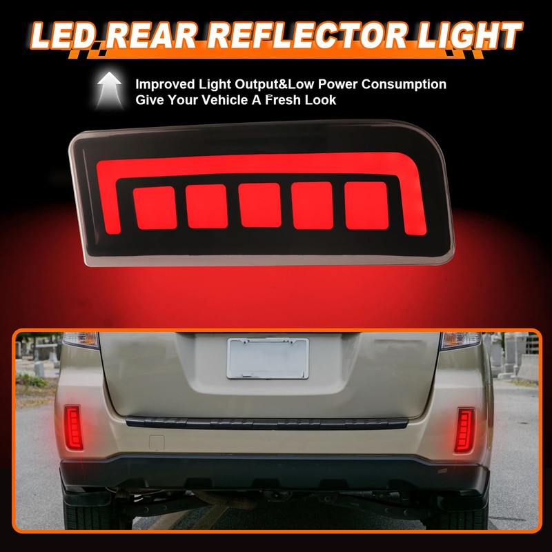 Vektoris 1Pair LED Rear Bumper Reflector Light for Subaru Outback