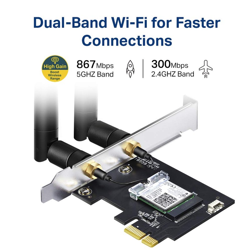 TP-LINK Archer T5E AC1200 Wi-Fi Bluetooth 4.2 PCI Express Adapter