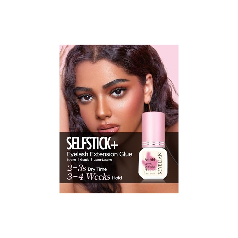 BEYELIAN Sensitive Lash Cluster Glue,Strong Hold Eyelash Extension Black Glue
