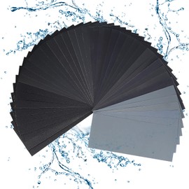 56 Pcs Wet and Dry Sandpaper Assorted, 120 to 3000 Grit Sanding Paper, Emery Abrasive Sanding Paper Sheets for Wood Furniture Turning Finishing Car Metal Plastic Glass Drywall Sandpapers