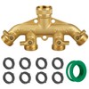 4 Way Garden Hose Splitter, Heavy Duty Hose Connector 3/4",
