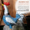 Alpine Corporation 23" Tall Outdoor Metal Silver Tail Rooster Statue