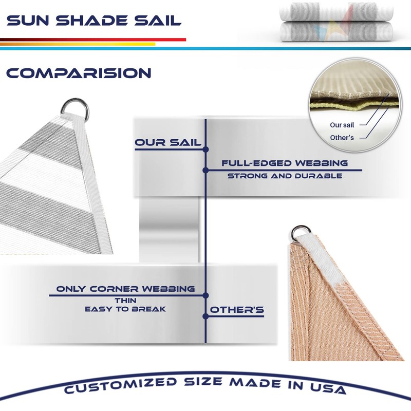 Windscreen4less 8' x 16' Sun Shade Sail Rectangle Outdoor Canopy