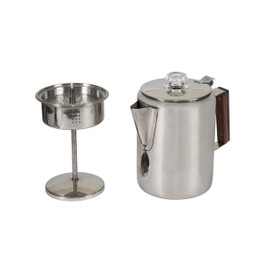 Stansport Stainless Steel Percolator Coffee Pot 9 Cups (276-9), Silver