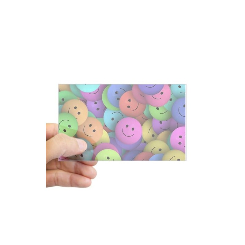 Sticker Clear (Rectangle 10Pk) Lots of Pastel Smiley Faces