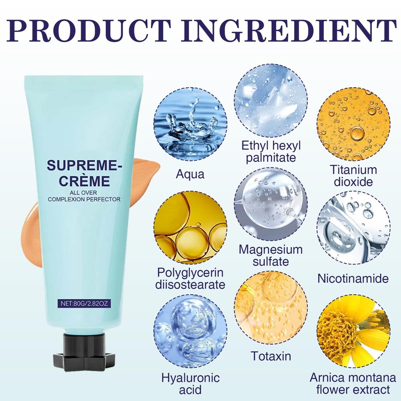 COWANIEE 2 Pcs Supreme Cream All-over Complexion Perfector Set, Waterproof