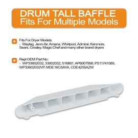 Compatible Drum Tall Baffle for Maytag MDG5000B, MDG5500A, MDG5960B, MDG6000A, MDG6000B Dryer Models