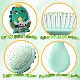 Mini Hair Brush for kids, Small Toddler Hair Brush, Travel hair brush for Boys and Girls Baby, Detangler Brush for Wet or Dry Hair Thick or Curly Natural Straight Hair