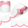 Fuutreo 65ft Dusty Rose and White Bulletin Board Borders Wave