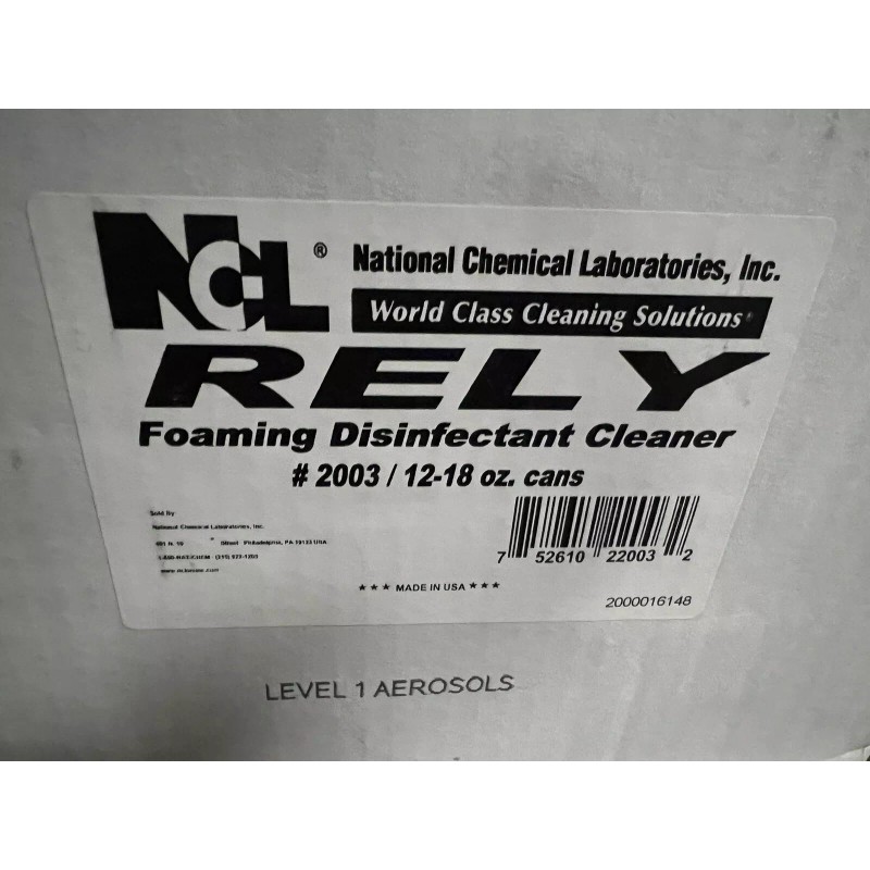 Rely Foaming Disinfectant Cleaner Case Of Twelve 18 Oz Cans
