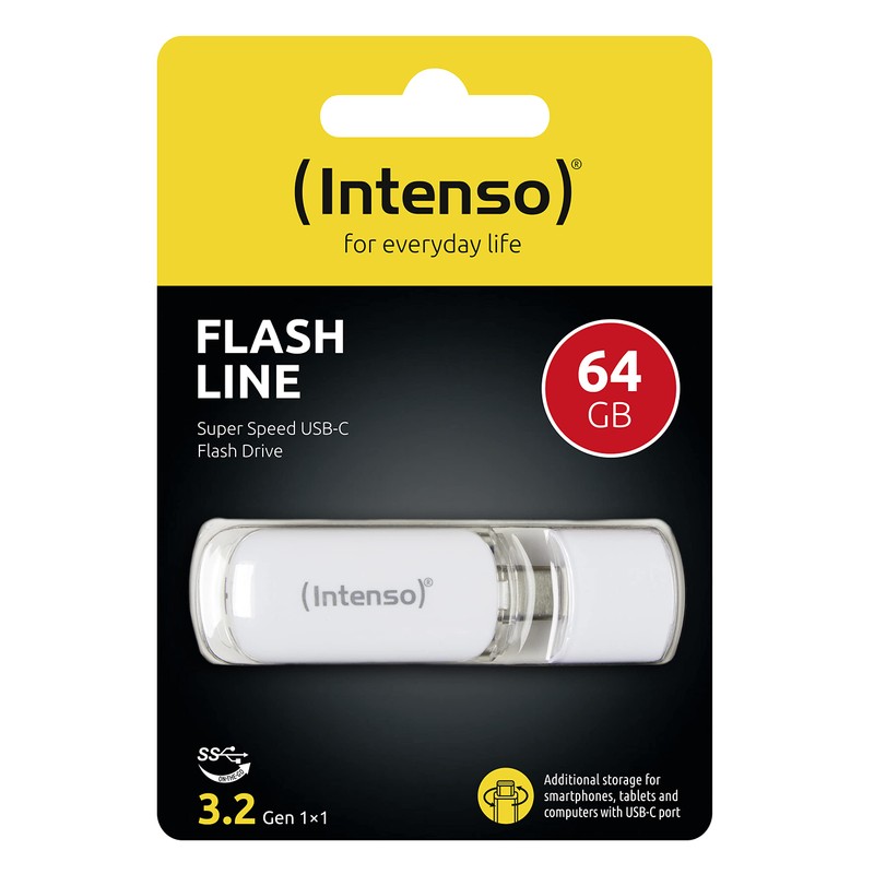 Intenso Flash Line 64 GB USB-C Stick, Super Speed USB