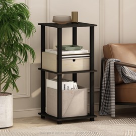 Furinno Turn-N-Tube Easy Assembly Stackable Bookcase, Bookshelf, Espresso/Black