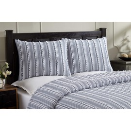 Better Trends Anglique Comforter Collection 100% Cotton Tufted Unique Luxurious Soft Plush Woven Machine Washable Tumble Dry, King, Navy,QUANKINV