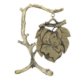 Virgin Mary Holding Jesus Leaf Figurine Metal Alloy Exceptional Detail Decorative Durable for Office Desk Decor