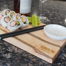 Maple Wood Cutting Board for Kitchen One-Piece Wooden Chopping Board for Meat, Vegetables, Bread & Cheese, Durable Handmade Serving Board, 12x6 Inches (Natural Maple)