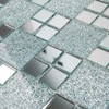 Lovdeco Mirror Peel and Stick Square Mosaic Tile for Kitchen Backsplash,