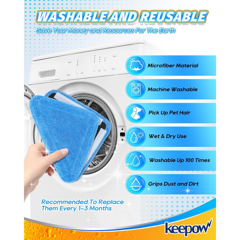 KEEPOW Steamer Mop Pad Compatible with Wagner 905e, 915e and