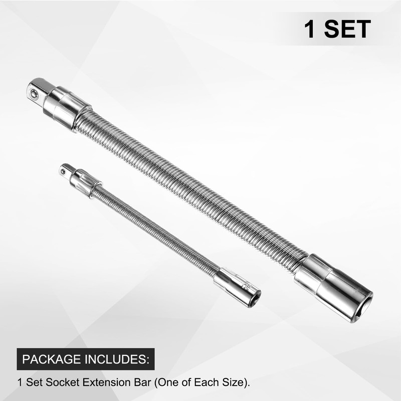 sourcing map 1/4" 1/2" Drive Socket Extension Bar Set Spring