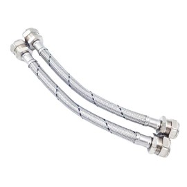 Pair of Flexible Hose Pipes Connectors Tails 22mm x 22mm Compression 300mm WRAS