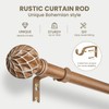 TKZTKZ Wood Curtain Rods for Windows 32 to 45:Boho Wooden