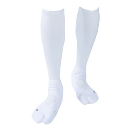 Lantage IF37 Athletic Round PRO v2 Golf Socks, Made in Japan, Men's/Women's, Anti-Slip, Graduated Compression, High Socks, For Golf, white, 25.0-27.0 cm