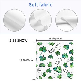 Yibeas Watercolour and Ink Shamrocks Cloth Napkins Set of 4 Soft Polyester Dinner Square Napkin for Family Restaurant Weddings Parties 18 x 18 inch