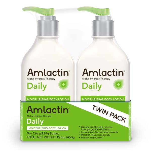 AmLactin Daily Moisturizing Body Lotion 7.9 Ounce (Pack of 2) Bottles, Paraben Free