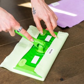 Basic Goods Trading Company Eco-Duster Pads, 2 Pack - Washable, Reusable Microfiber Cleaning Pads for Dusting - Organic Cotton & Polyester Blend | 1 Lime & 1 Lavender Microfiber Cleaning Cloth