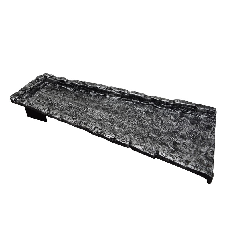 Silver Slate Stone Rock Cast Aluminum Metal Downspout Gutter 24