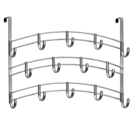 LYNK Professional® Home™ Over Door Hooks Rack - 14 Hook Over Door Hanger - Over Door Towel Rack - Hanging Towels or Clothes - Bathroom, Bedroom or Laundry Room - Lifetime Ltd. Warranty - Platinum