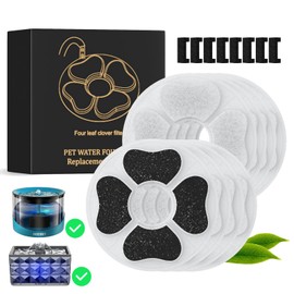 DEEIPET 8 Packs Cat Water Fountain Food Grade Replacement Filters & Sponges for 74oz, 135oz Automatic Pet Fountain Dog Water Dispenser