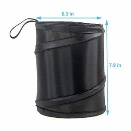 2Pcs Car Trash Can,Collapsible Pop Up Garbage Bin,Small Portable Vehicle Trashcan, Automobile Waste Basket(Black)