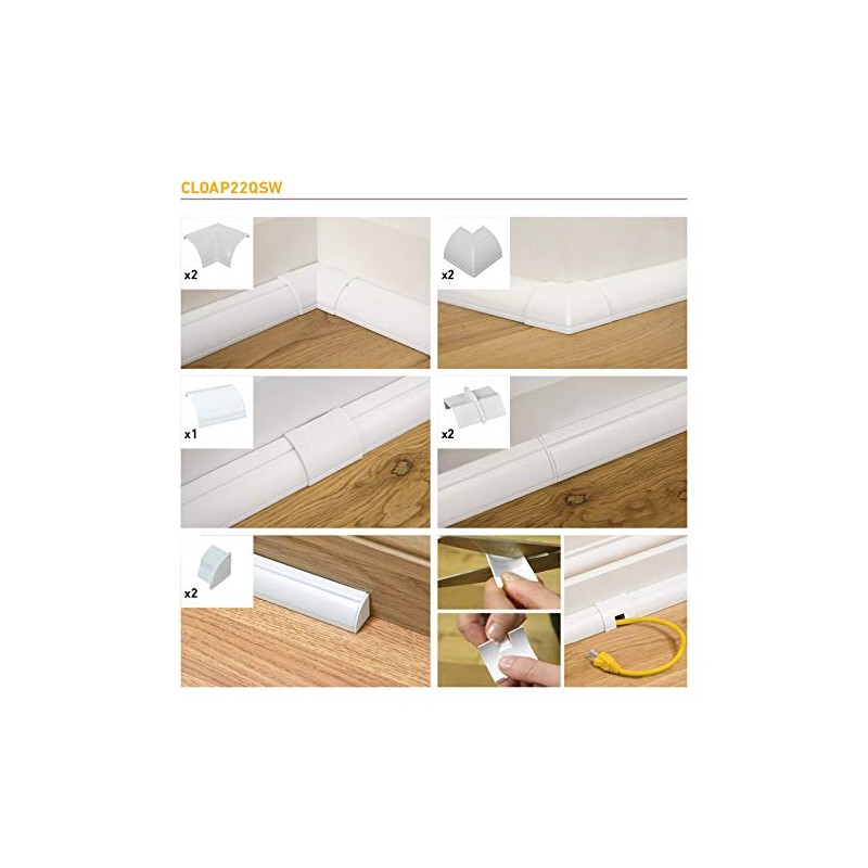 D-Line Quarter Round Cable Trunking Clip-Over Accessory Multipack | Join