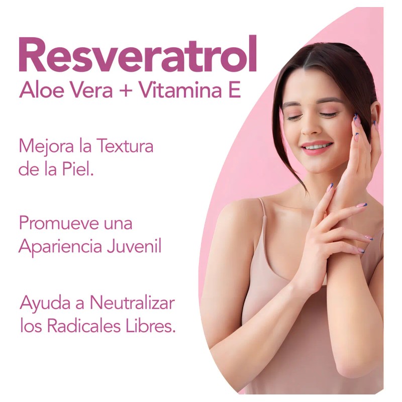 Resveratrol Vitamina E Colageno Tipo 1 y Tipo 2 140