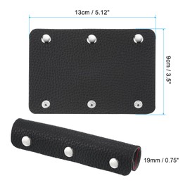 PATIKIL Luggage Handle Wrap, 2 Pack PU Handbag Grip Cover Protector Identifier with Clasp for Suitcase Grocery Shopping Bag, Black