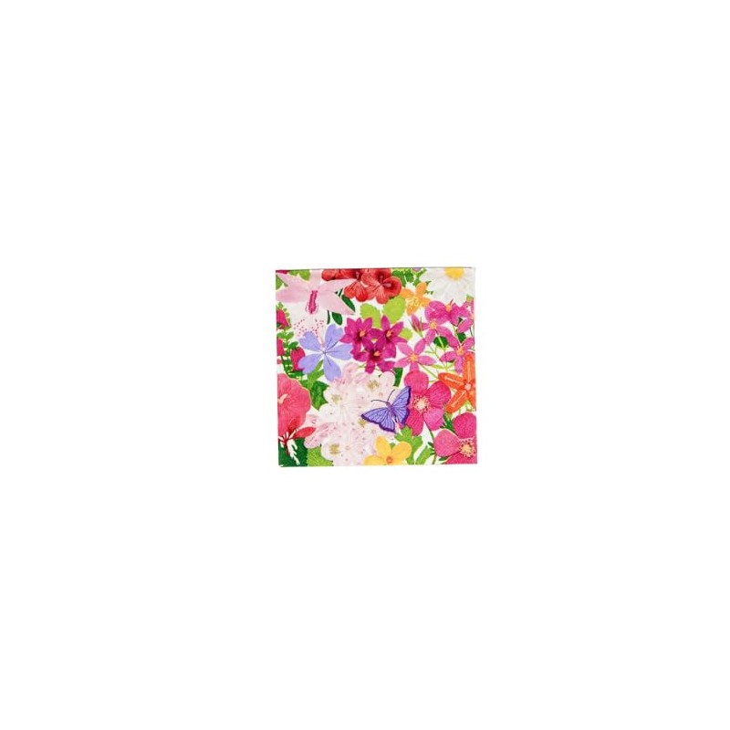 Caspari Halsted Floral Paper Cocktail Napkins, 20 Per Package