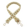 JZK Bohemian style brown-beige adjustable wide fabric bag strap with