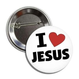 I Love Jesus 2.25 Inch Button Badge Pinback