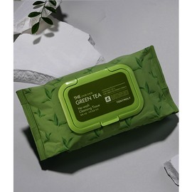 TONYMOLY 그린티 노워시 클렌징 티슈(100매)+사은품/여행용 클렌징 티슈 증정 Green Tea No-Wash Cleansing Wipes (100 Sheets) + Free Gift / Travel Cleansing Wipes Included