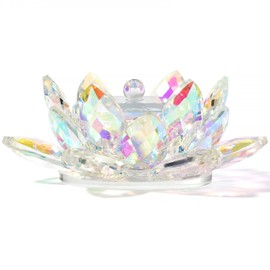 KADS Nail Art Dappen Dish with Lid Lotus Flower Shape Crystal Nail Dish Nail Art Liquid Powder Dish Bowl for Nail Art Manicure Care Tools Colorful