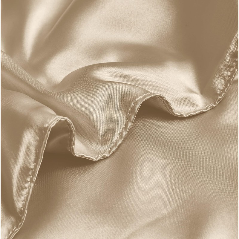YASMENG Taupe Cooling Satin Throw Blanket 50 x 60 Inches