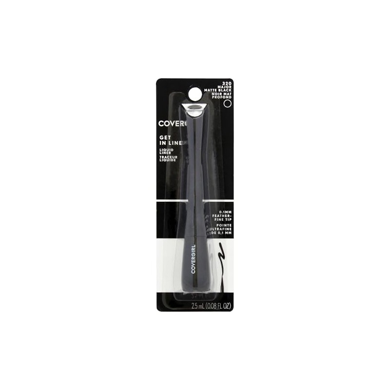 COVERGIRL Get In Line Liquid Eyeliner, Black Crystal, Long Lasting,