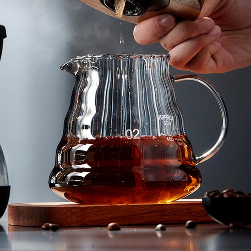 High Borosilicate Glass Hand Flushing Coffee Pot Drip Filtration Coffee