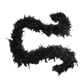 Cynthia's Feathers 100g Chandelle Feather Boa (Black/Gold Tinsels)