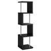 Coaster Home Furnishings Baxter 67-inch 4-Shelf Bookshelf Black and Chrome